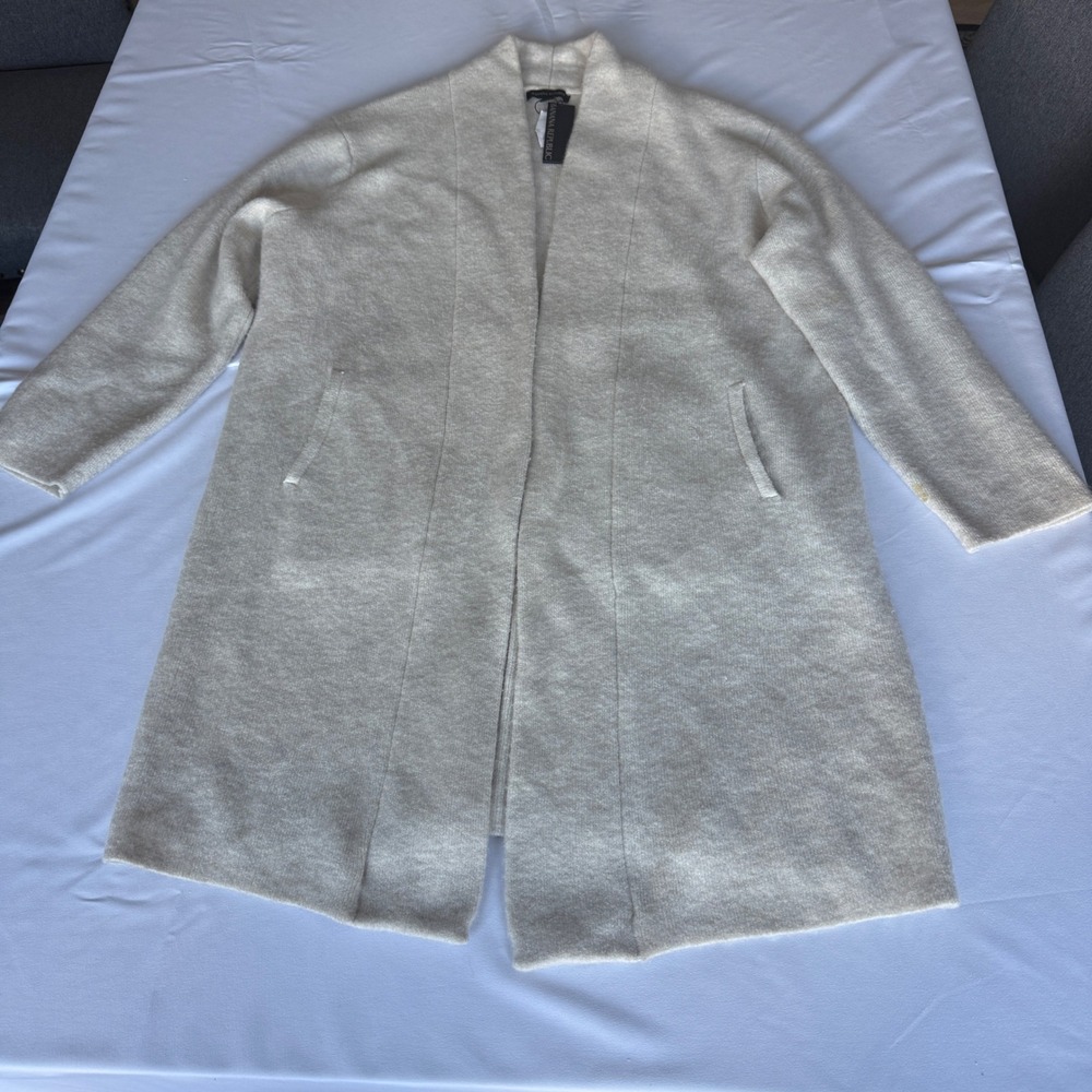 Banana Republic Womens Aire Cocoon Coatigan Cardigan Sweater Oatmeal Beige L NEW